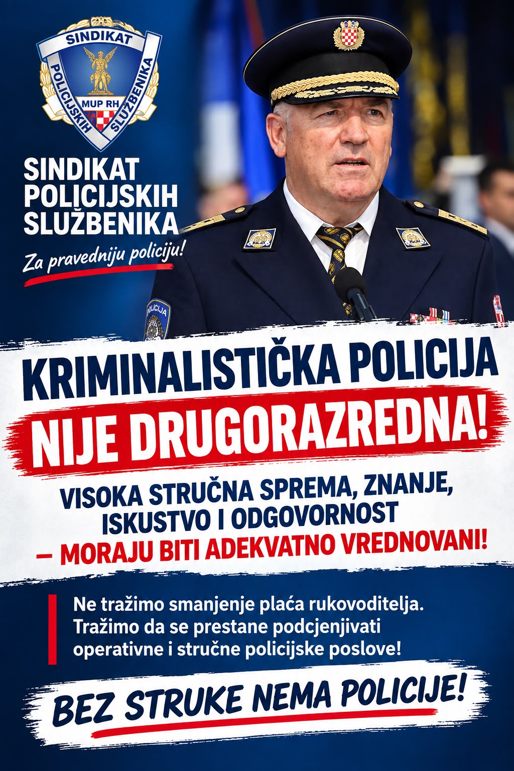 Novi upiti glavnom ravnatelju policije Milini vezani za plaće visokoobrazovanih policijskih službenika